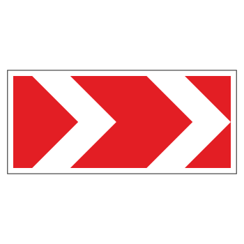 Дорожный знак 1.34.1 «Направление поворота» (средний) (металл 0,8 мм, III типоразмер: 700х1625 мм, С/О пленка: тип А коммерческая)